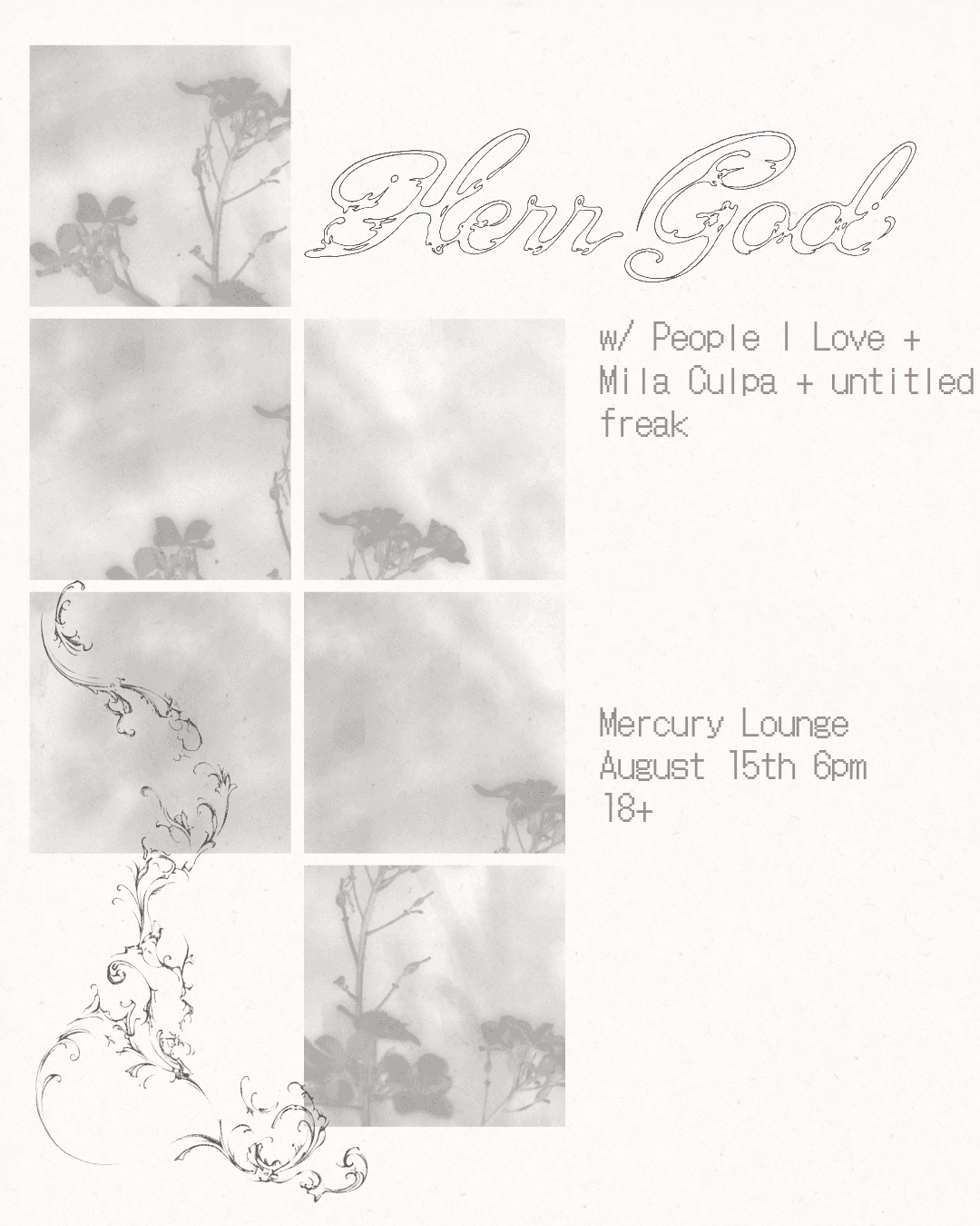 Mila Culpa, People I Love, Herr God, untitled freak
