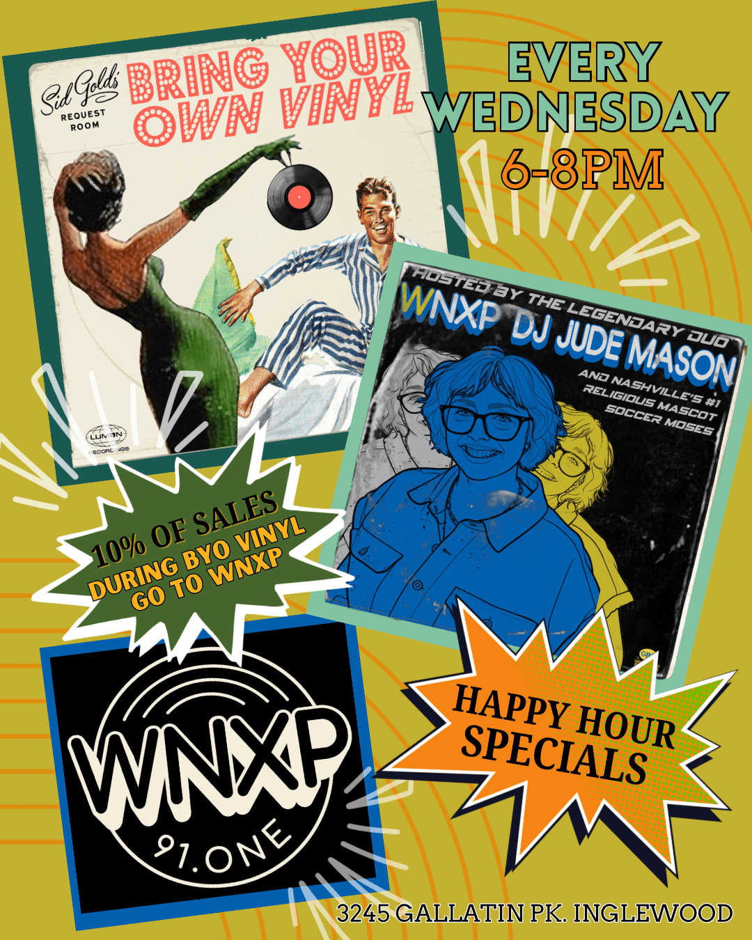 FRONT BAR: BYO Vinyl w/WNXP DJ Jude Mason & Soccer Moses