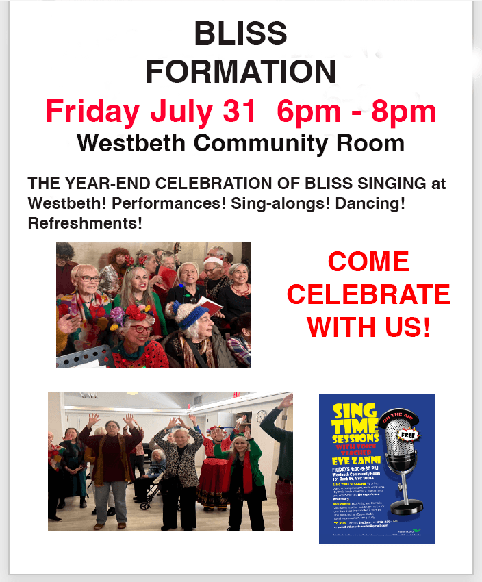 Bliss Formation Celebrate 10 years of Bliss SingTime Sessions