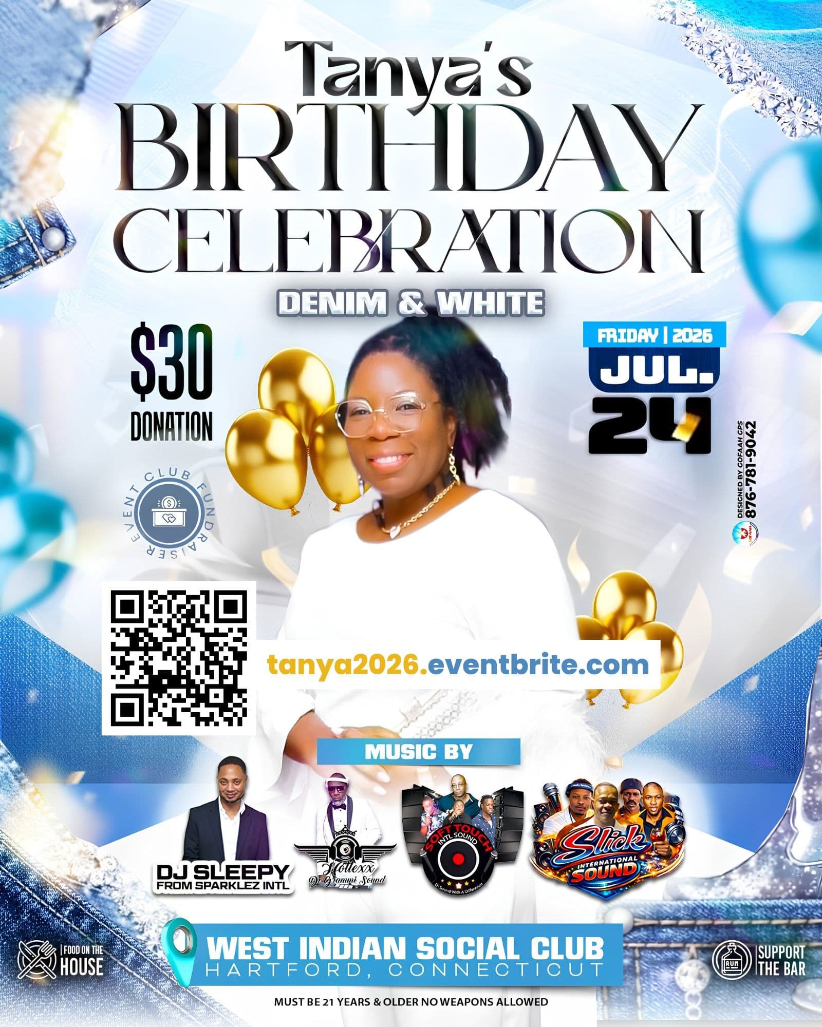 Tanya’s Birthday Celebration – Denim & White – Social Club Fundraiser Event
