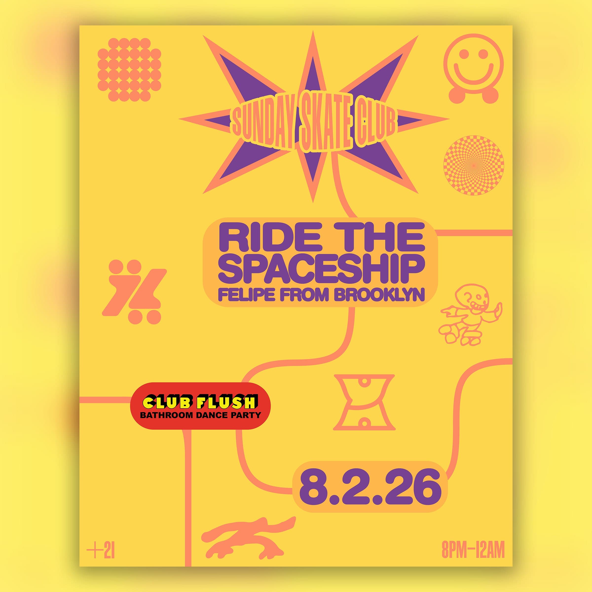 Sunday Skate Club: RIDE THE SPACESHIP ft. Sebastian Posso, LivBpm, Malachi, & auden barbour (skate all night)