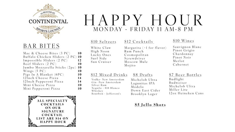 WEEKDAY HAPPY HOUR