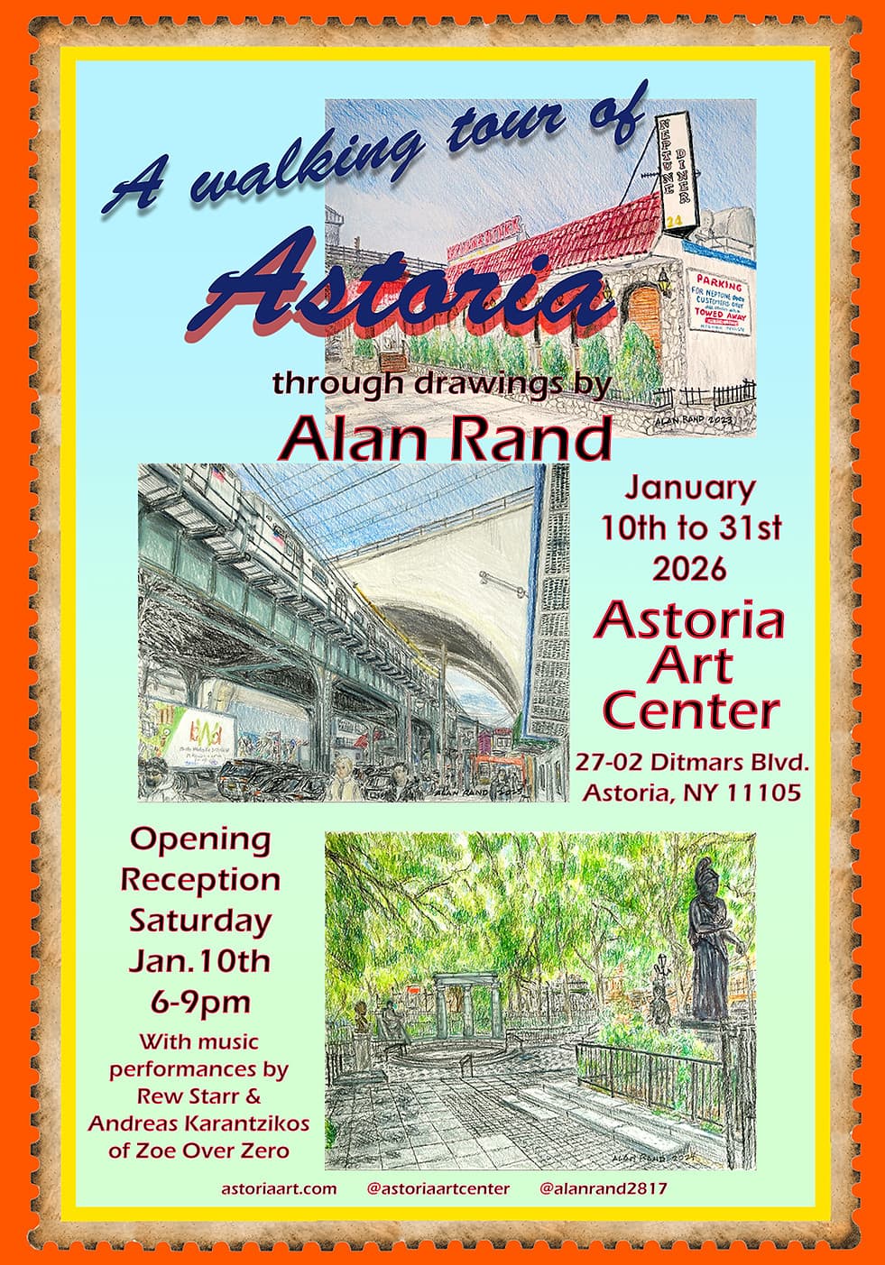 A Walking Tour of Astoria Through Drawings by Alan Rand